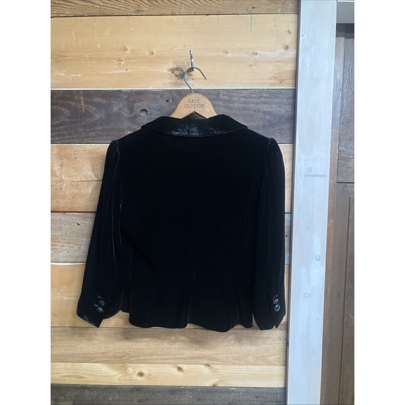 90’s vintage Velvet Black Jacket Women's Black Holiday Top - Picture 6 of 11